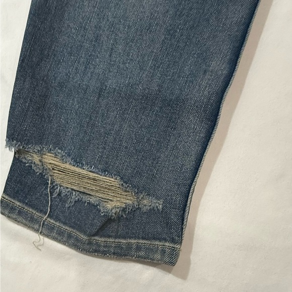 Zara Women Relaxed Mid Waist Mid Rise Jeans Oversized Distressed Blue Size 4 - Picture 15 of 15